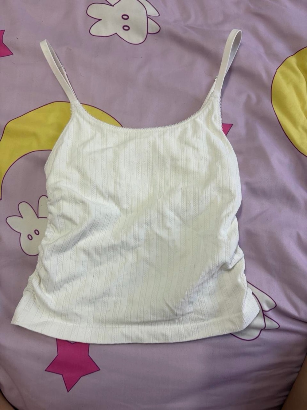 Women’s White Pointelle Cami Tank Top
